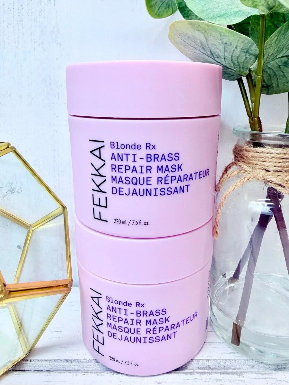 Fekkai Blonde Rx Anti-Brass Repair Mask Bundle of 2 NEW Purple Toning Mask